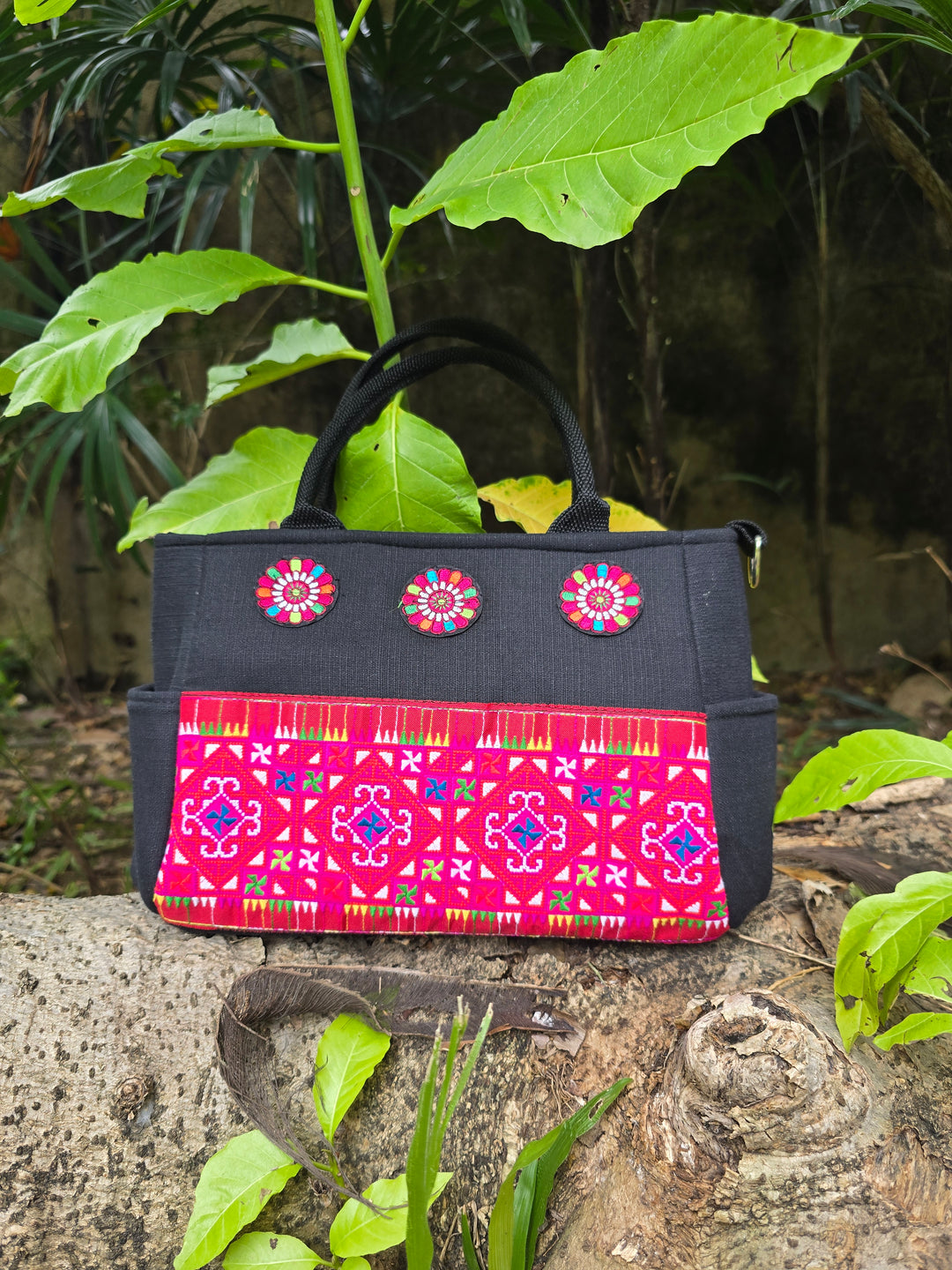 Poppy Hmong Hand-Stitched Bag