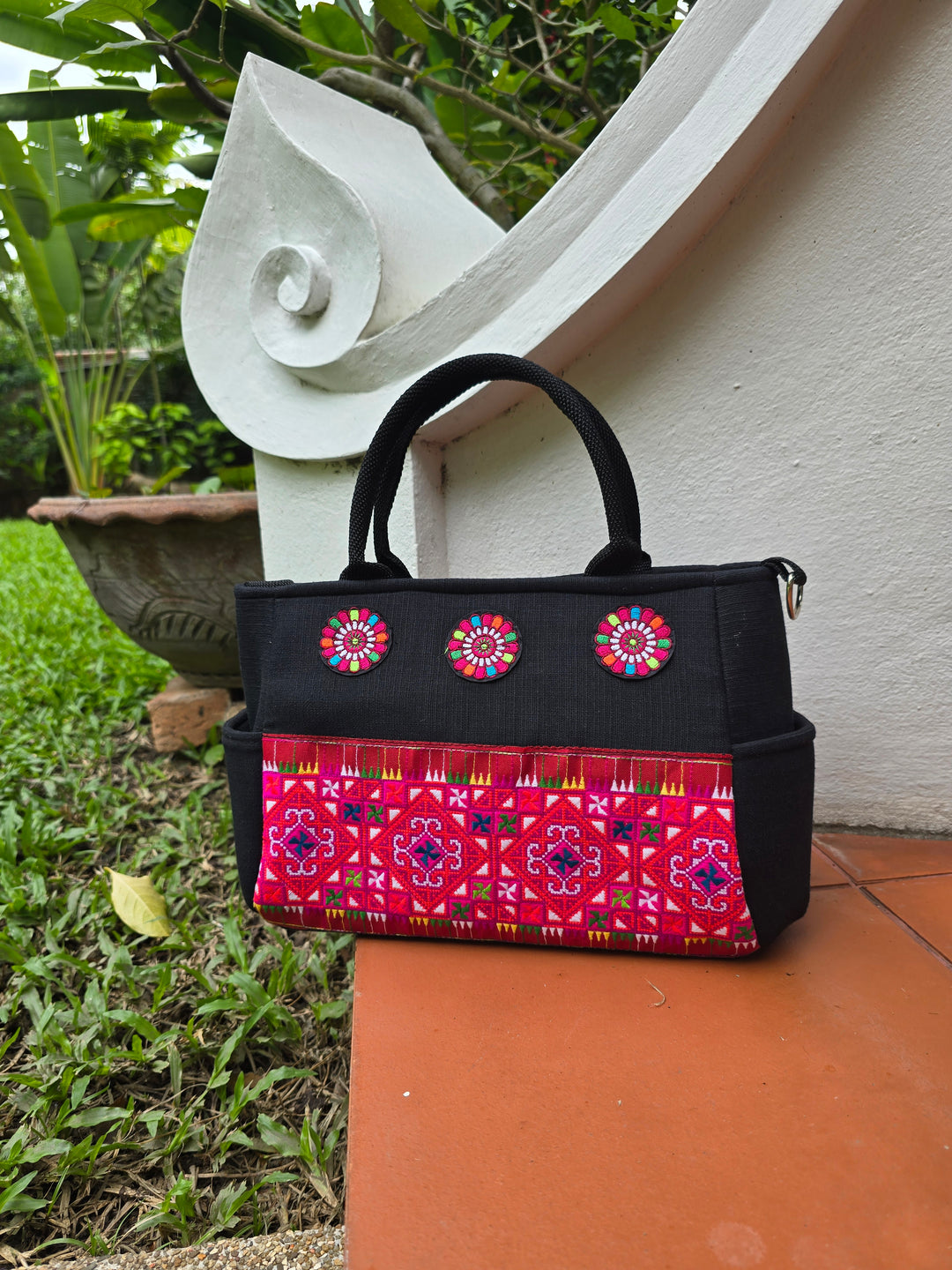 Poppy Hmong Hand-Stitched Bag