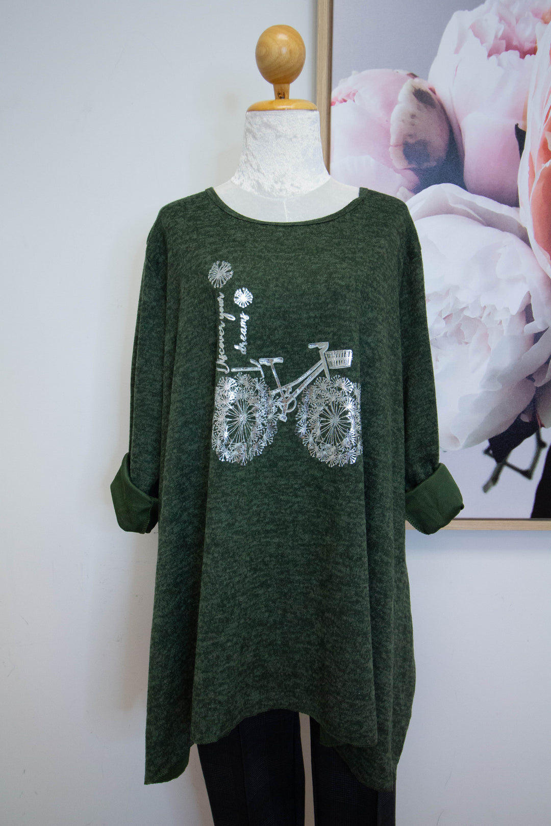 Italian jumper - Bicycle top - Green - front