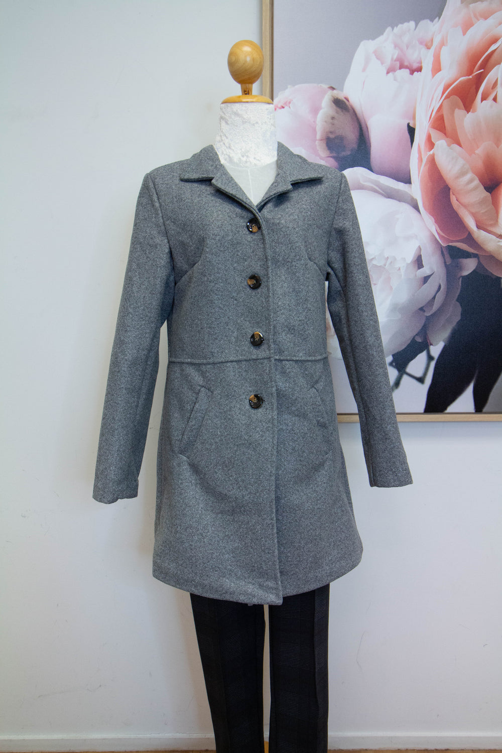 Italian winter coat - Sanfran jacket - Grey - Front 