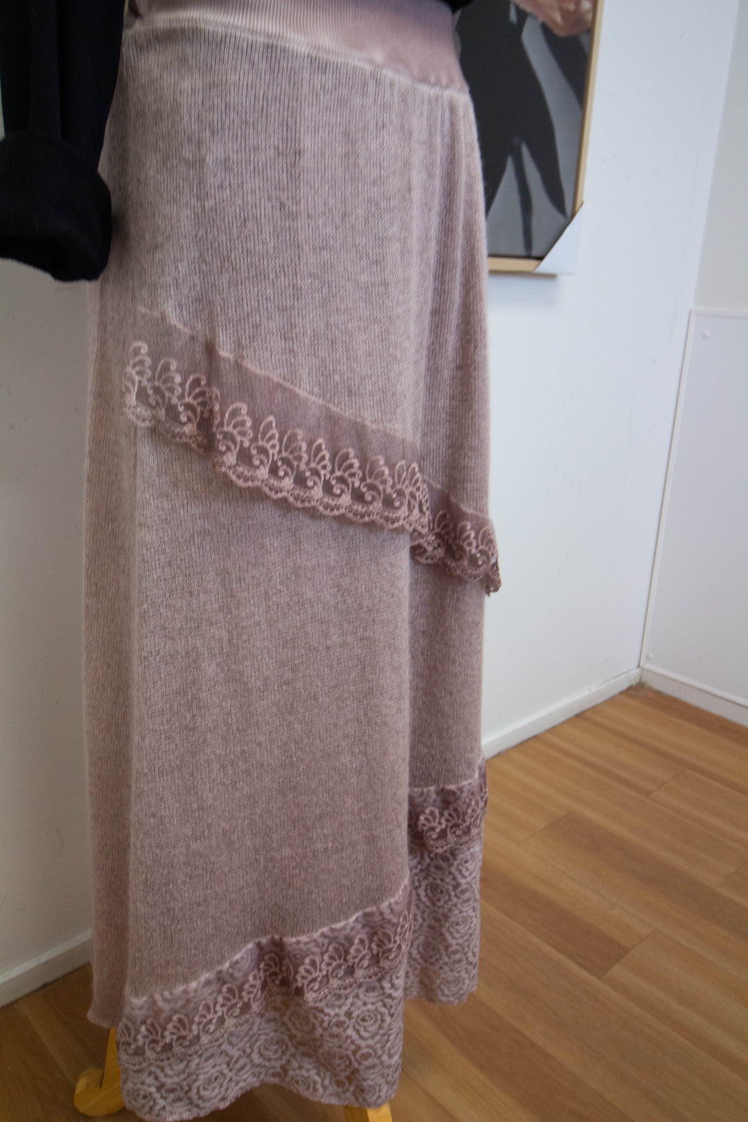 eKo NZ - Italian Skirt - Lace Fab Skirt -  Pink - SIde