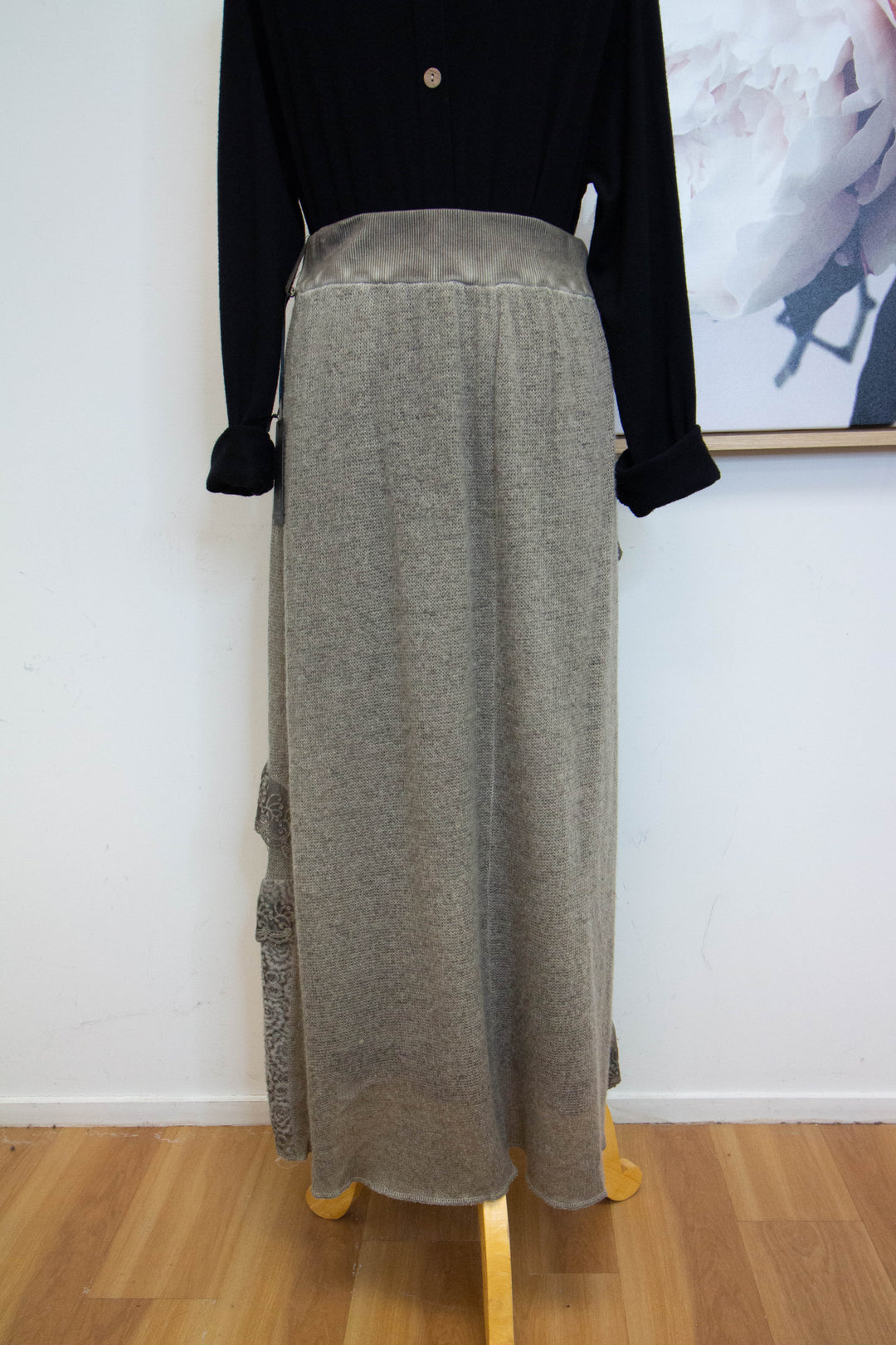 eKo NZ - Italian Skirt - Lace Fab Skirt - Brown  Back 
