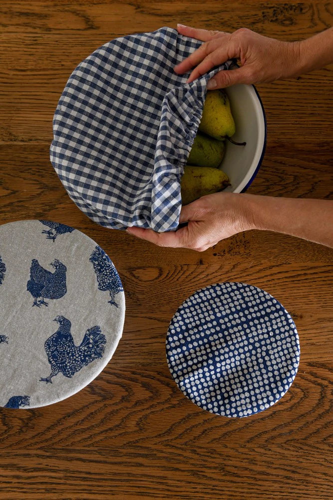 R&H Food Cover Gingham - Blueberry